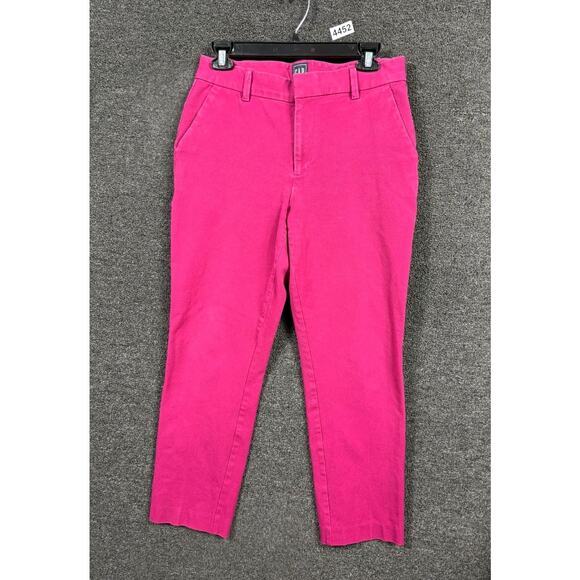 GAP Slim Ankle High Rise Pants Women's Size 8 Berry Mid Rise Stretch - Picture 1 of 10